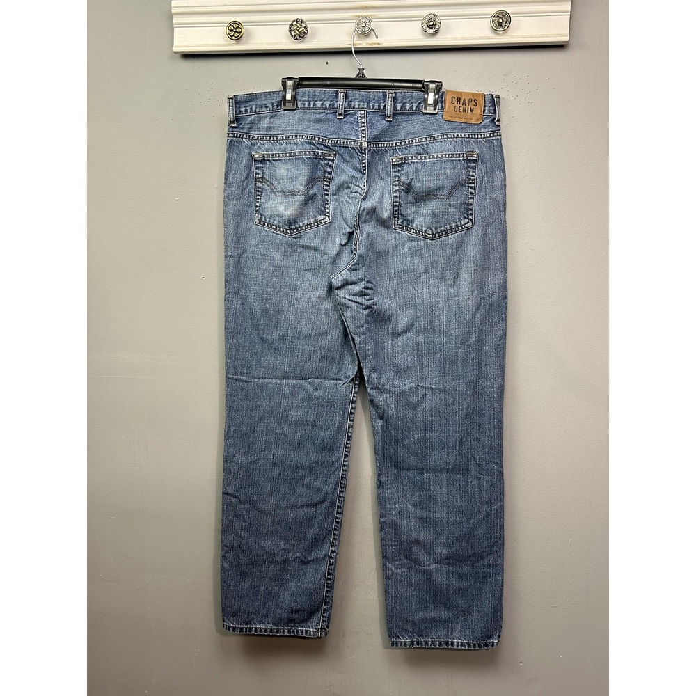 Chaps‎ Jeans Mens 40x32 Light Wash Blue Denim Straight Leg Classic Fit Cotton